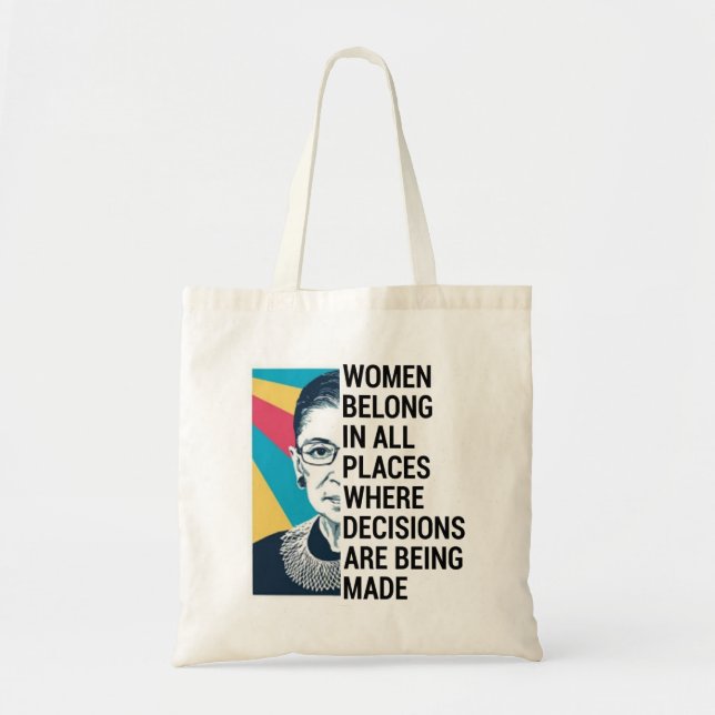 Bolsa Tote Ruth Bader Ginsburg Cote, SCOTUS, RBG notória (Frente)