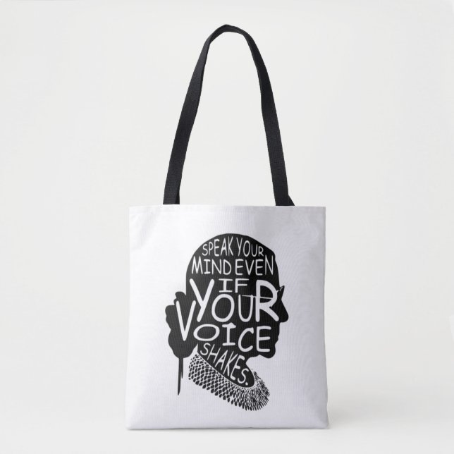 Bolsa Tote ruth Bader Ginsburg, fale sua opinião, ainda, (Frente)