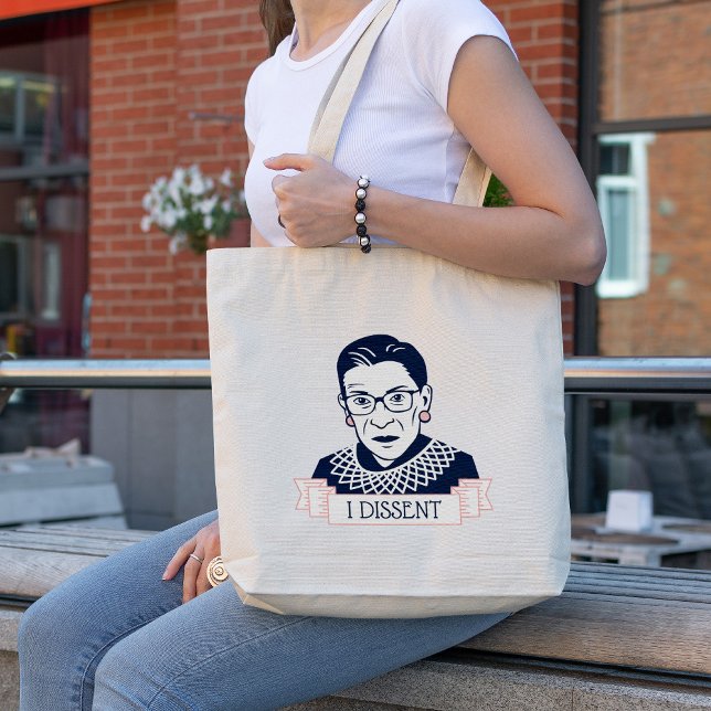 Bolsa Tote Ruth Bader Ginsburg "I Dissent" (Criador carregado)