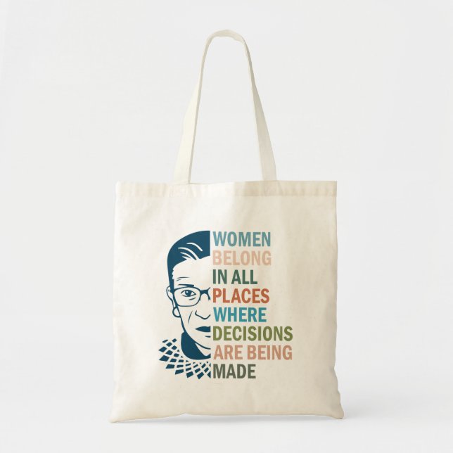 Bolsa Tote Ruth Bader Ginsburg, mulheres em todos os lugares (Frente)