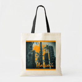 Bolsa Tote Sábias havaii tiki, saco reutilizável laranja