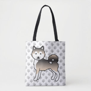 Bolsa Tote Sable Alaskan Malamute Cute Dog & Paws