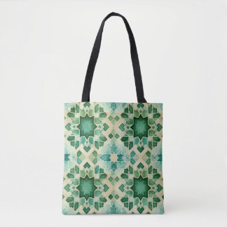 Bolsa Tote Sac Cabas Zellige Vert Aquarelle