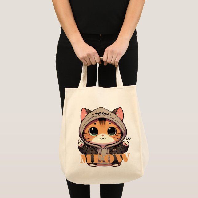 Bolsa Tote Sac chat Meow (Frente (produto))