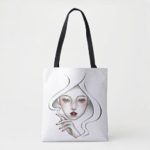 Sac fourre-tout fille enfumée blanches