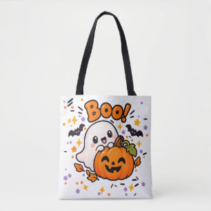 Bolsa Tote Saca Boo Cute Ghost Pumpkin Halloween