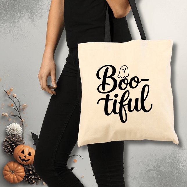 Bolsa Tote Saca Boo‑tiful de Halloween Fantasma (Criador carregado)