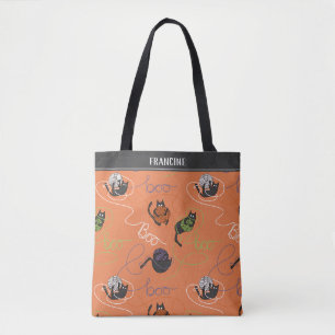 Bolsa Tote Saca Boo-tifulmente Emaranhado de Halloween Laranj