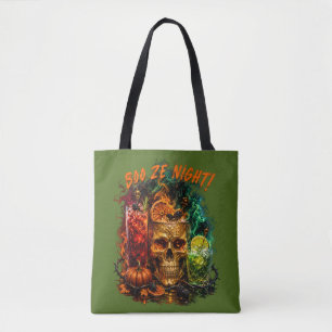 Bolsa Tote Saca Boo Ze Night Gótico do Crânio Coquetel