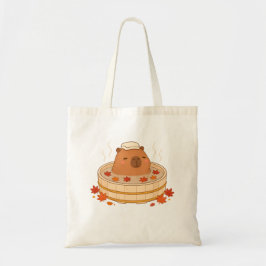 Bolsa Tote Saca Capivara Fofa Outono Onsen Folha de Bordo