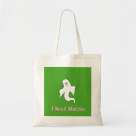 Bolsa Tote Saca Cute Ghost Eu Preciso Matcha Kawaii