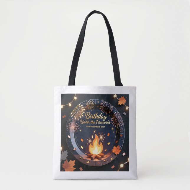 Bolsa Tote Saca de aniversário elegante para a Noite das Fogu (Frente)