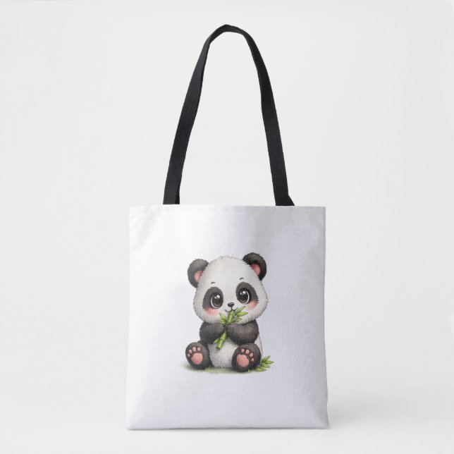 Bolsa Tote Saca de Bebê Panda Comendo Bambu (Frente)