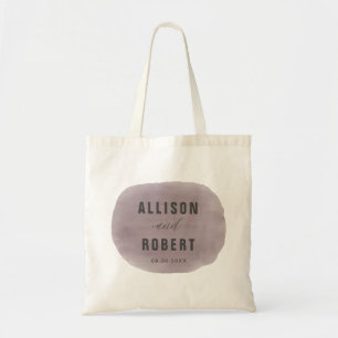 Bolsa Tote Saca de Boas-Vindas de Casamento com Aguarela Roxa