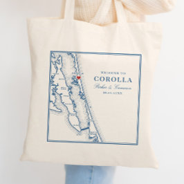 Bolsa Tote Saca de Casamento Elegante Mapa de Corolla NC Azul
