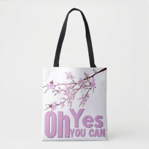 Bolsa Tote Saca de Citação Motivacional - Ilustração de Ramo 