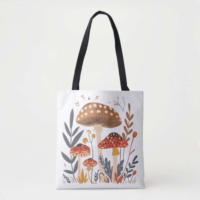 Bolsa Tote Saca de Cogumelos Nórdicos (Frente)