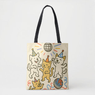 Bolsa Tote Saca de Compras Animais de Festa