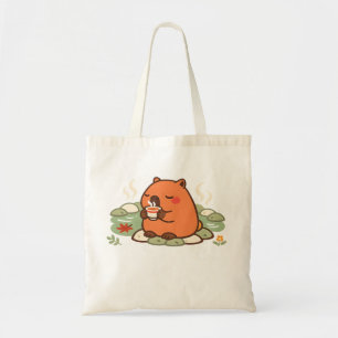 Bolsa Tote Saca de Compras Capivara Fofa Chá Onsen Água Terma