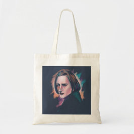 Bolsa Tote Saca de compras com citação de retrato colorido em