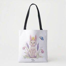 Bolsa Tote Saca de compras com ilustração de gato de Páscoa f