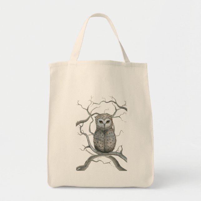 Bolsa Tote Saca de Compras da Coruja Fofa (Frente)