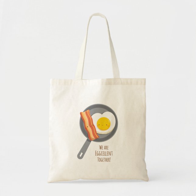 Bolsa Tote Saca de compras de Bacon e Ovo para Café da Manhã  (Frente)
