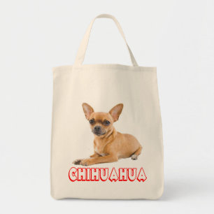 Bolsa Tote Saca de compras de lona com cachorrinho Chihuahua