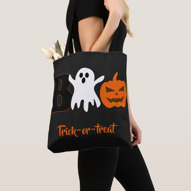 Bolsa Tote Saca de compras engraçada de Halloween Funny Boo (Close Up)