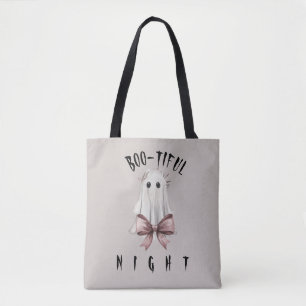 Bolsa Tote Saca de compras fantasma de Halloween Pink Coquett