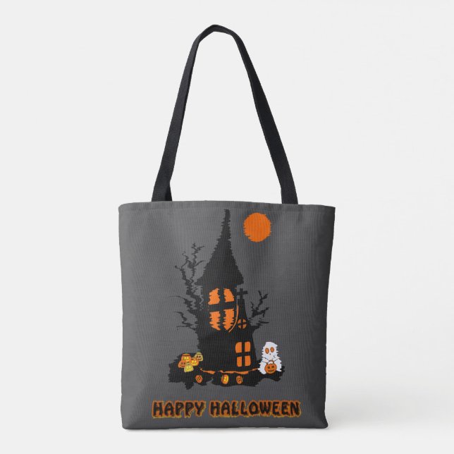 Bolsa Tote Saca de compras Feliz Halloween (Verso)