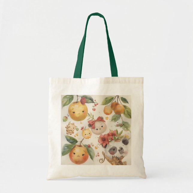 Bolsa Tote Saca de Compras Frutinha Fofa (Frente)