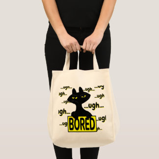 Bolsa Tote Saca de Compras Gato Preto Sarcástico Bad Boogie P