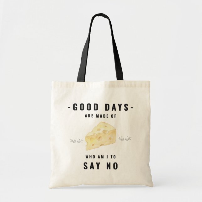 Bolsa Tote Saca de Compras para Amante de Queijo Engraçado |  (Frente)