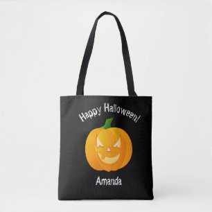 Bolsa Tote Saca de compras preta Feliz Halloween