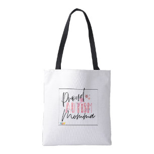 Bolsa Tote Saca de compras reutilizável Proud Autism Momma