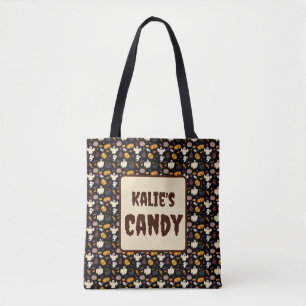 Bolsa Tote Saca de Doces de Halloween de Abóbora Fofa, Fantas