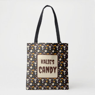 Bolsa Tote Saca de Doces de Halloween de Abóbora Fofa, Fantas