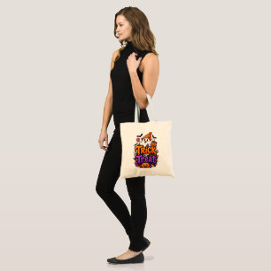 Bolsa Tote Saca de Fantasma para Doce ou Travessura
