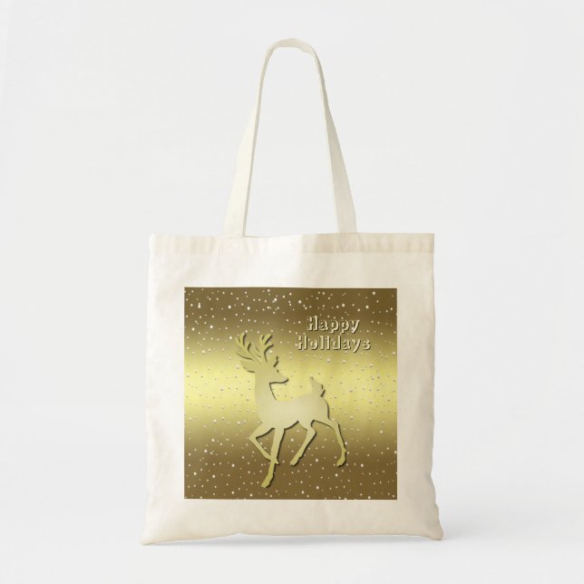 Bolsa Tote Saca de Férias Nevado Rena Dourada (Frente)