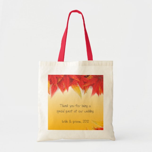 Bolsa Tote saca de folhas vermelhas de outono (Frente)