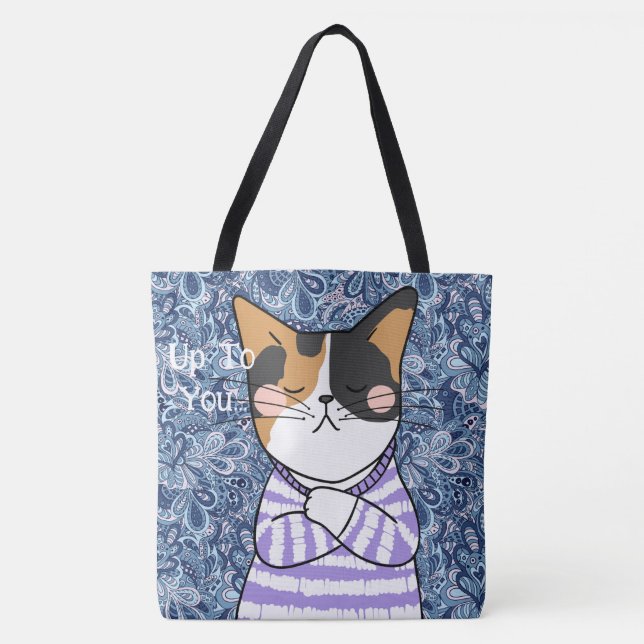 Bolsa Tote Saca de Gato Engraçado (Frente)