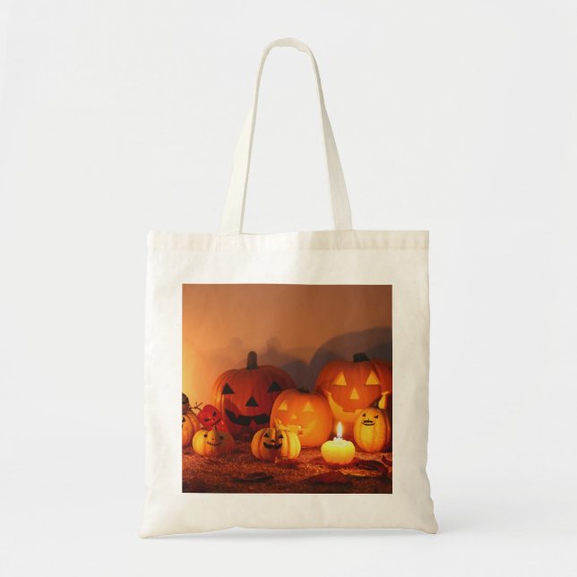 Bolsa Tote Saca de Halloween de Candy Corn (Frente)