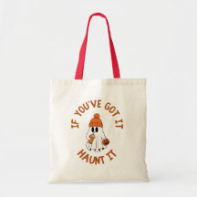 Saca de Halloween de Fantasma Fofo com Vibrações d
