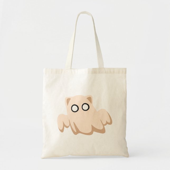 Bolsa Tote Saca de Halloween Fantasma de Gato (Frente)