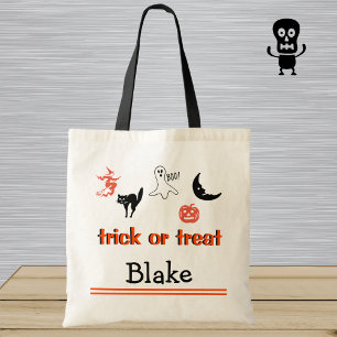 Bolsa Tote Saca de Halloween Personalizada para Crianças Tric