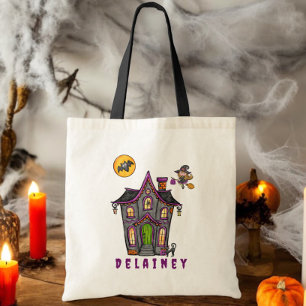 Bolsa Tote Saca de Halloween personalizada para doces ou trav