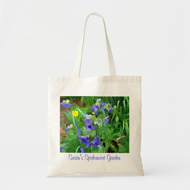 Bolsa Tote Saca de Jardim de Flores de Aranha Roxa (Frente)
