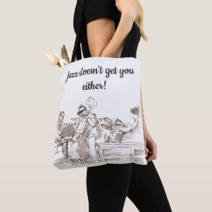 Bolsa Tote Saca de lona arte de jazz banda de jazz não te lev