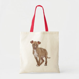 Bolsa Tote Saca de Lona de Cachorro Pit Bull Amor